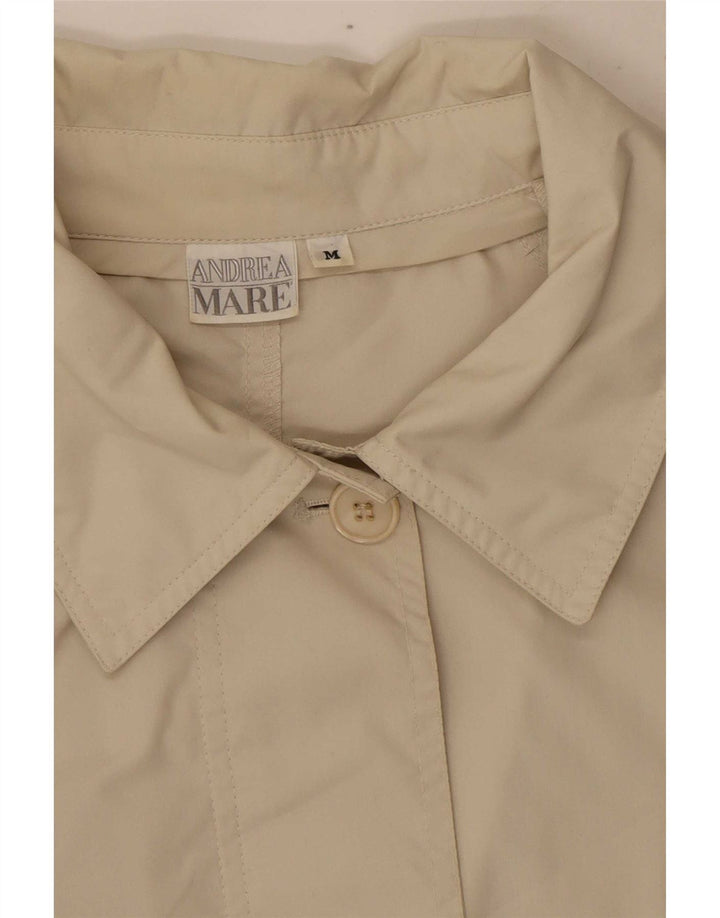Andrea Mare Dame Loose Fit Trench Coat UK 14 Medium Beige Polyester