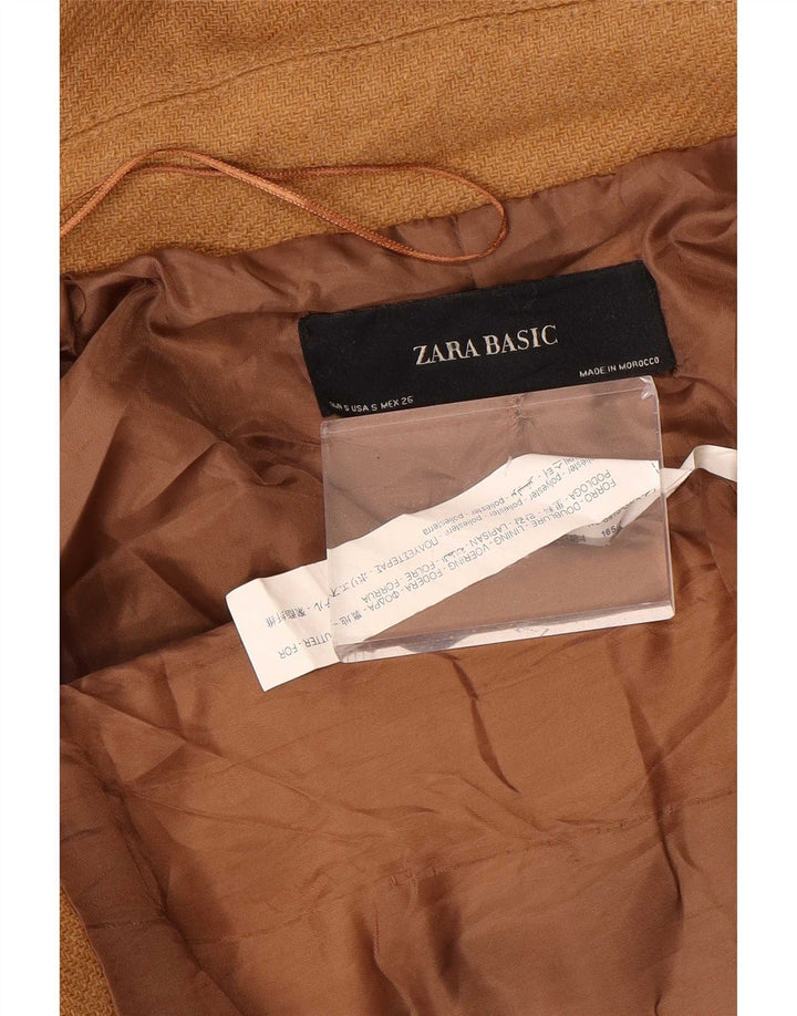 Zara Bomberjakke med hætte til kvinder UK 10 Lille brun polyester