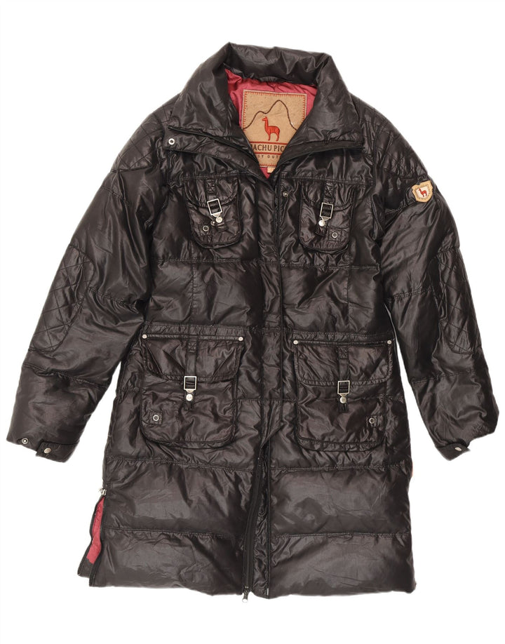 Machu Picchu Dame Polstret Frakke UK 12 Medium Sort Polyester