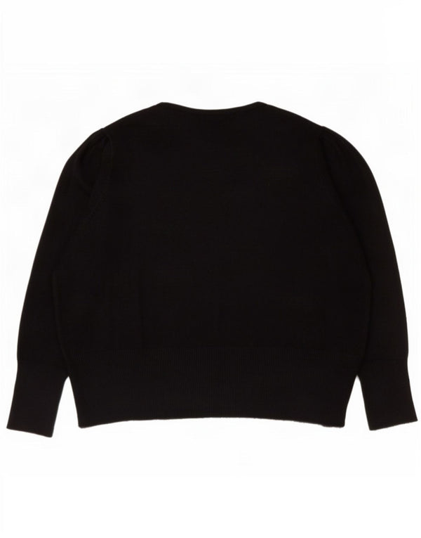 Marks & Spencer Dame Boat Neck Jumper Sweater UK 24 4XL Sort Viscose