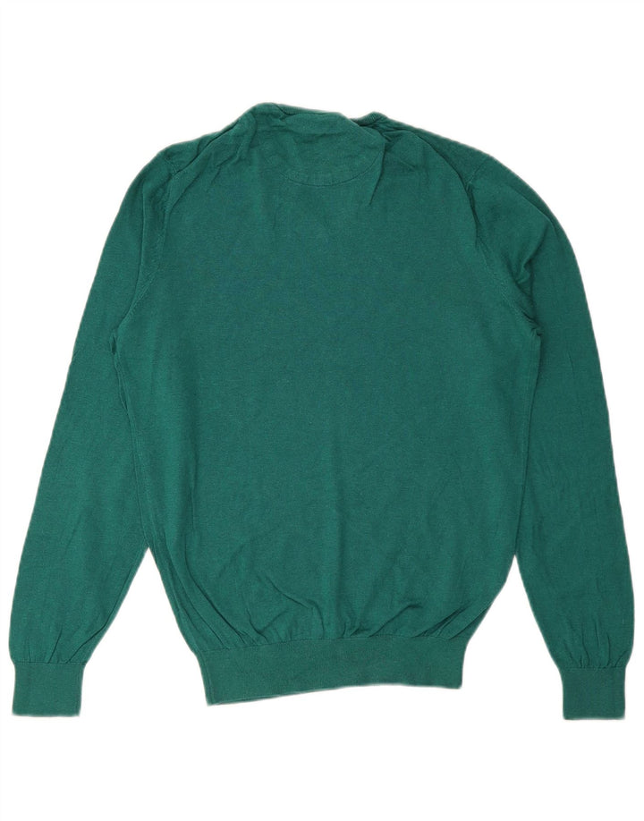 MASSIMO DUTTI Herre V-hals sweater lille grøn bomuld