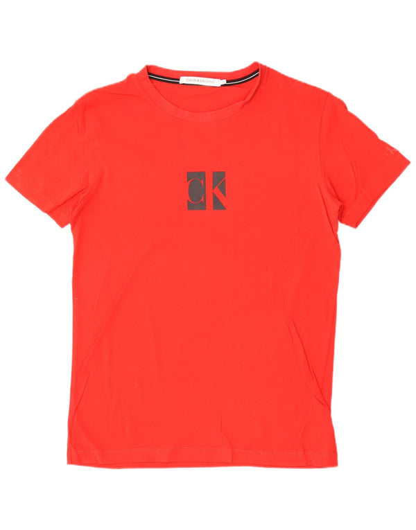 Calvin Klein Jeans Mens Graphic T-Shirt Top Large Red Cotton