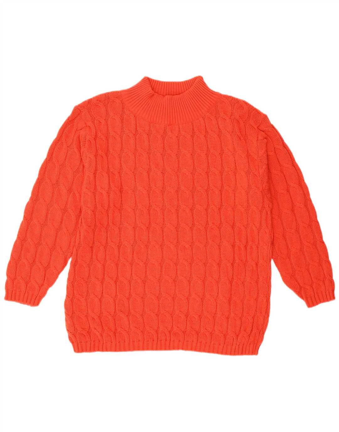 VINTAGE Dame Turtle Neck Sweater UK 14 Medium Rød Uld