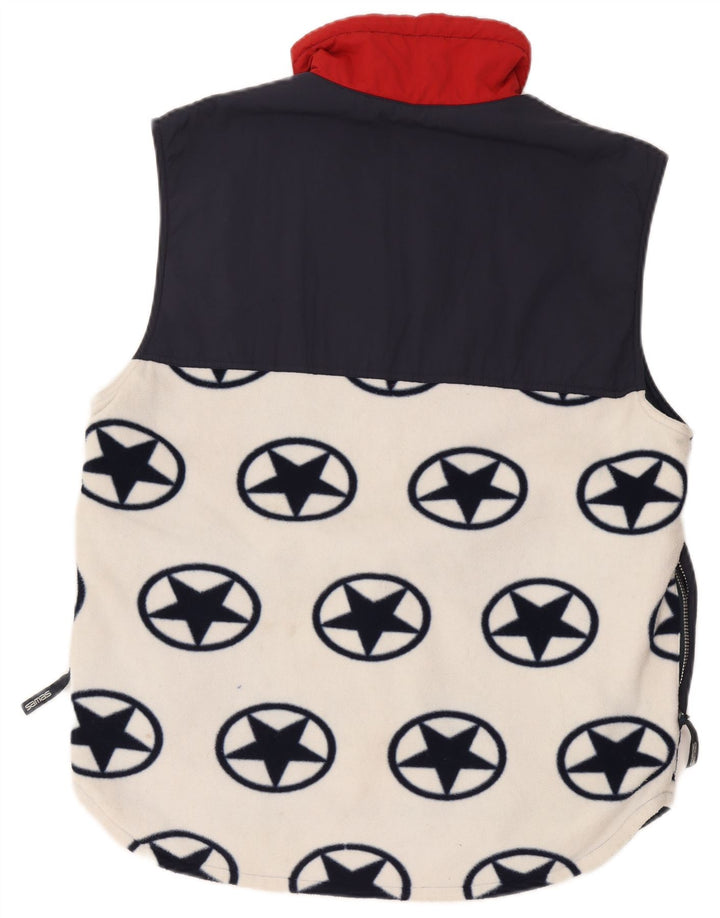 Samas Herre Fleece Gilet UK 38 Medium Hvid Geometrisk