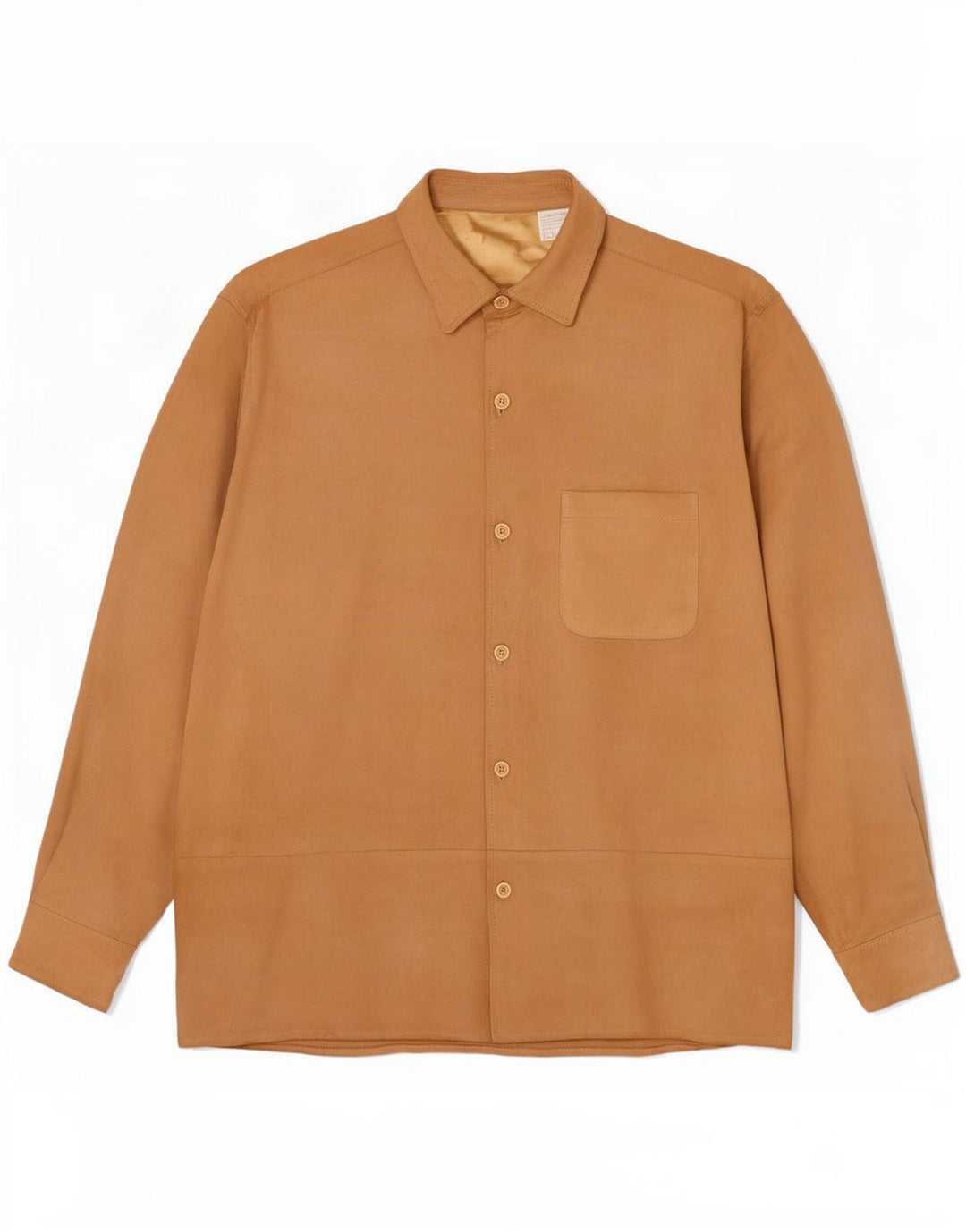Vintage herre ruskindsskjorte stor beige læder