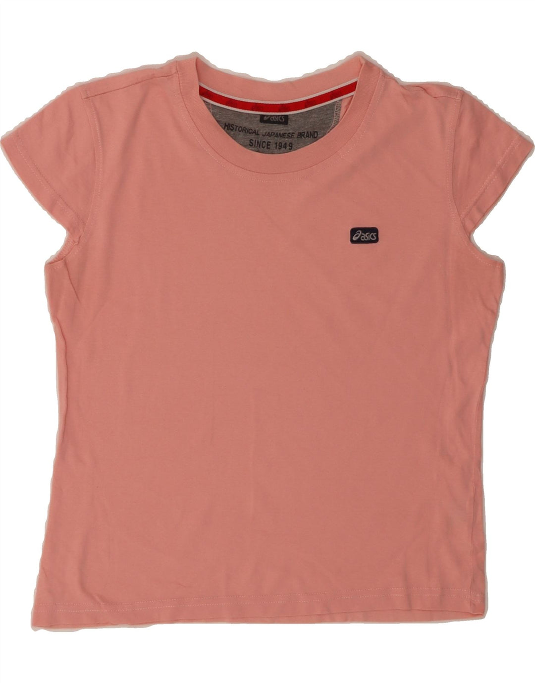 ASICS Womens Crop T-Shirt Top UK 12 Medium Pink Cotton Vintage Asics and Second-Hand Asics from Messina Hembry 