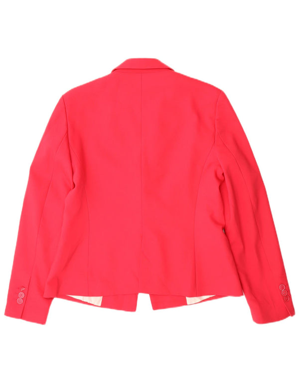 Zara Dame 1 Knap Blazer Jacket UK 14 Large Pink Polyester