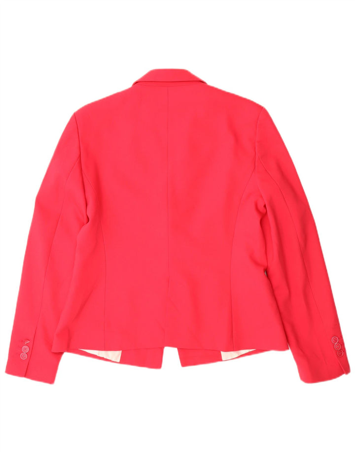 Zara Dame 1 Knap Blazer Jacket UK 14 Large Pink Polyester