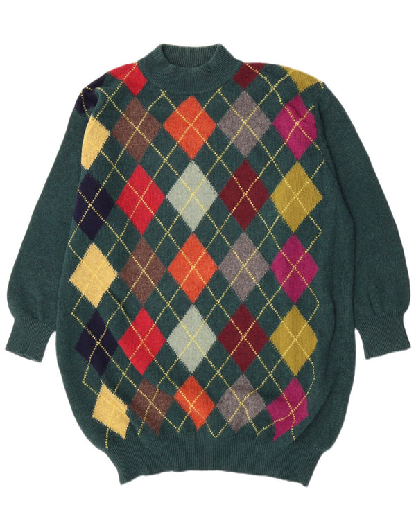 Benetton Dame Oversized Turtle Neck sweater IT 48 XL Grøn