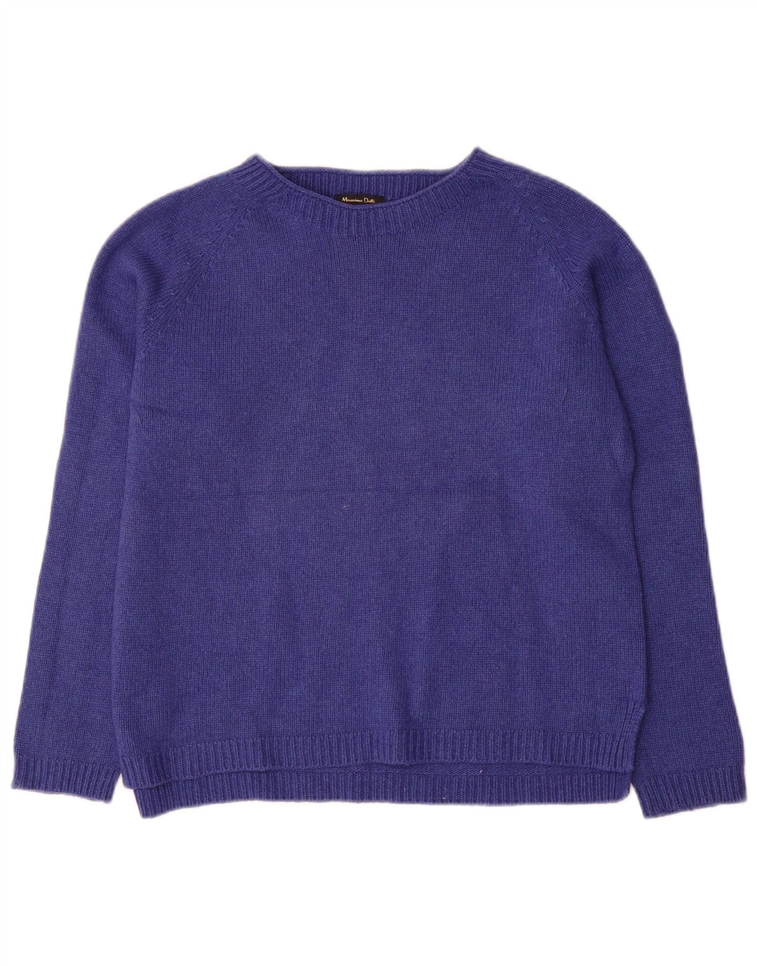 Massimo Dutti Dame Boat Neck Jumper Sweater UK 16 Large Navy Blue Wool