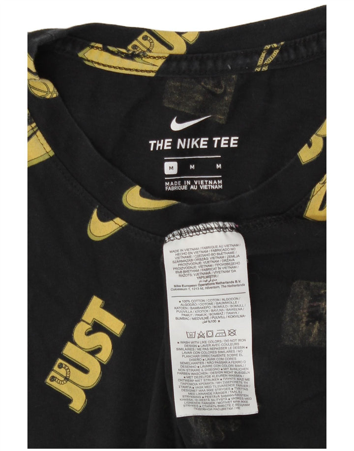 Nike Grafisk T-shirt top mellem sort geometrisk bomuld til mænd