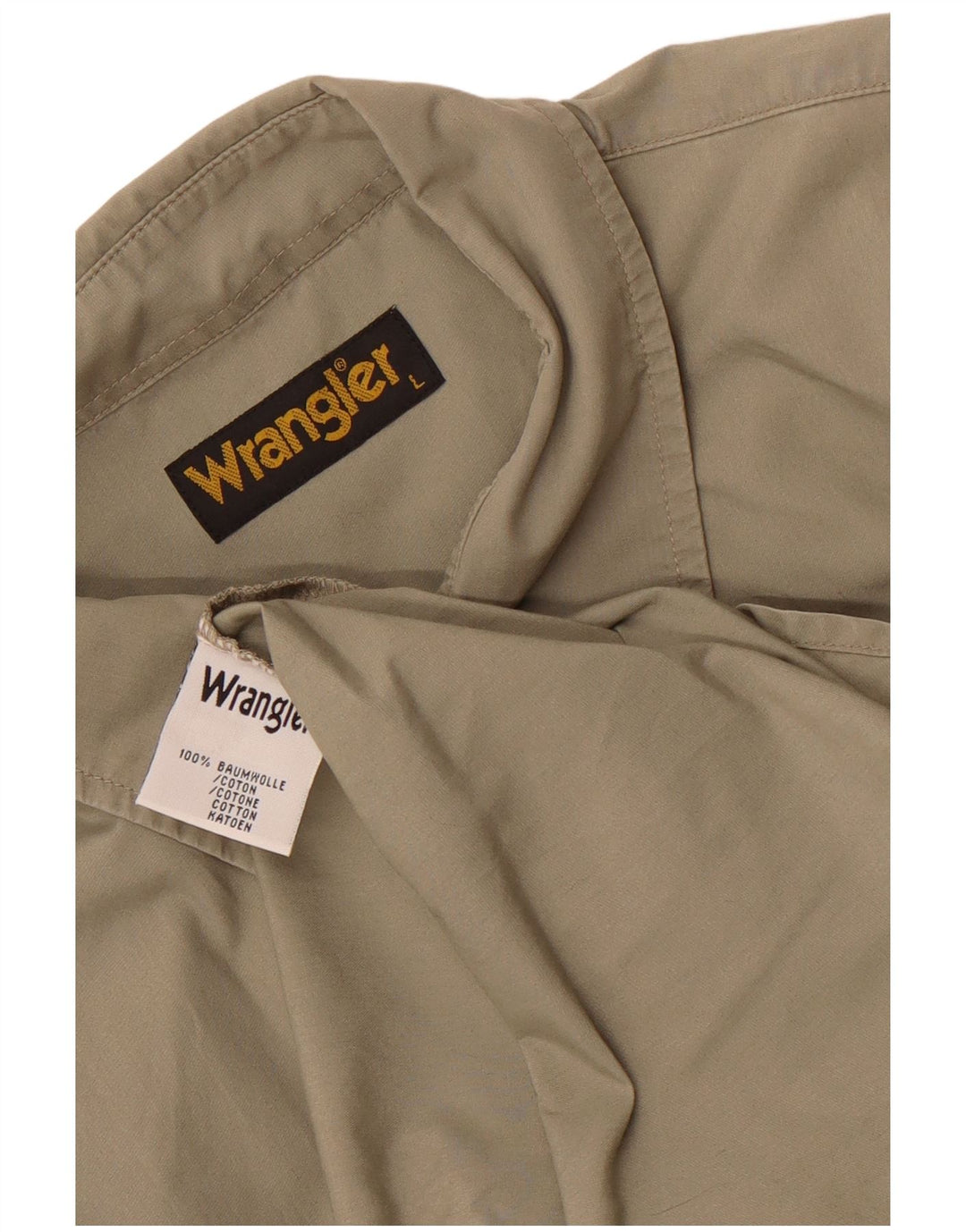 Wrangler Kortærmet Herreskjorte Stor Khaki Bomuld