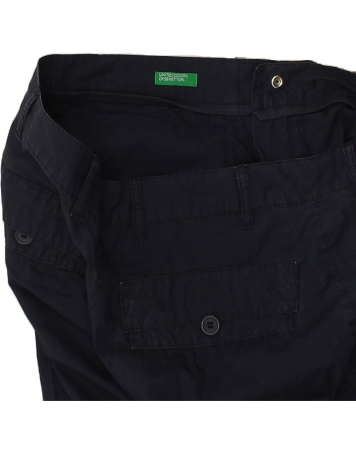BENETTON Womens Straight Casual Trousers W32 L30 Navy Blue | Vintage Benetton | Thrift | Second-Hand Benetton | Used Clothing | Messina Hembry 