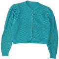 Vintage Dame Crop Cardigan Sweater UK 14 Medium Blue