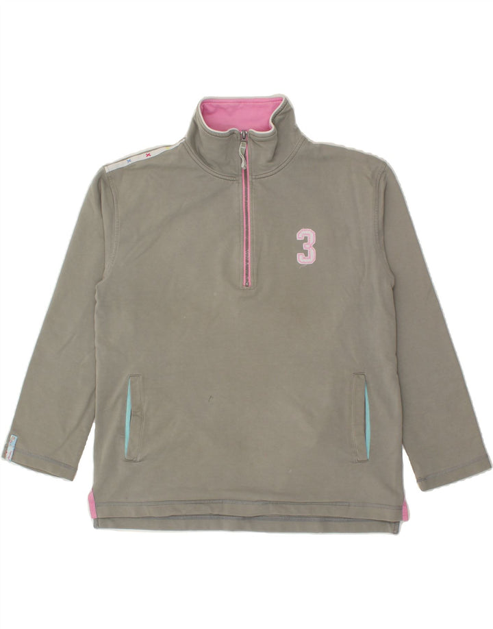 JOULES Womens Graphic Sweatshirt Jumper UK 10 Small Grey Cotton | Vintage Joules | Thrift | Second-Hand Joules | Used Clothing | Messina Hembry 