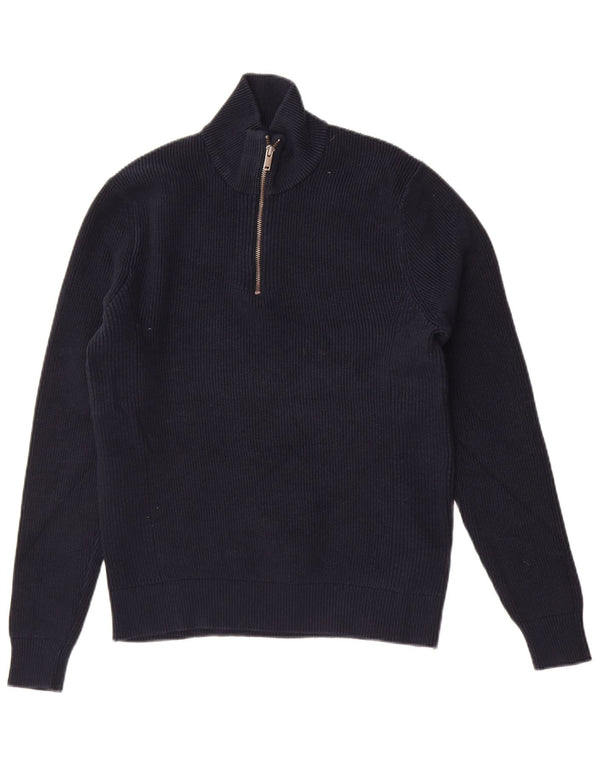 Marks & Spencer Dame sweater med lynlås-hals UK 14 Medium Navy Blue