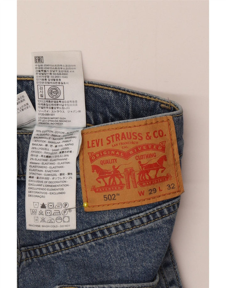 Levi's Herre 502 tilspidsede jeans W29 L32 blå bomuld