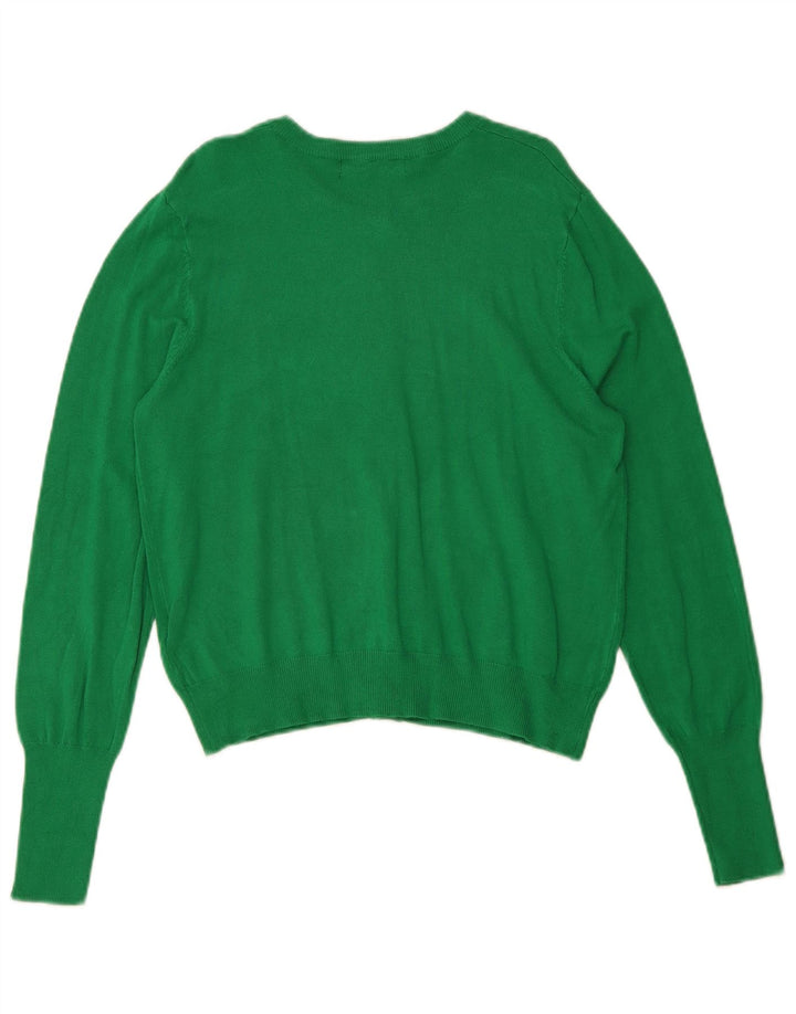 Marks & Spencer Dame Crop Cardigan Sweater UK 12 Medium Green Viscose