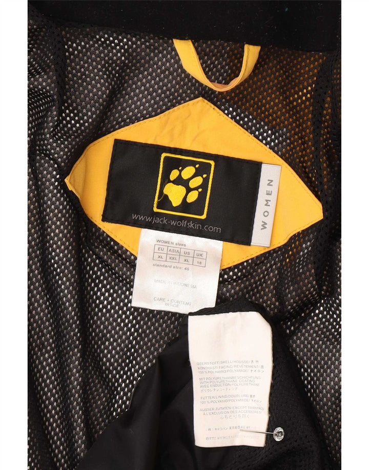 Jack Wolfskin Dame Oversized regnjakke UK 18 XL Gul Colourblock