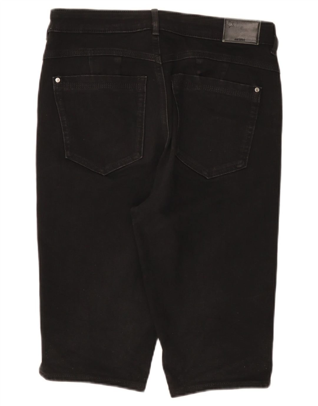 Marks & Spencer Dame Denim Bermuda Shorts UK 12 Medium W30 Sort Bomuld