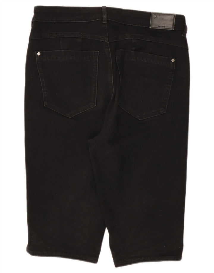 Marks & Spencer Dame Denim Bermuda Shorts UK 12 Medium W30 Sort Bomuld