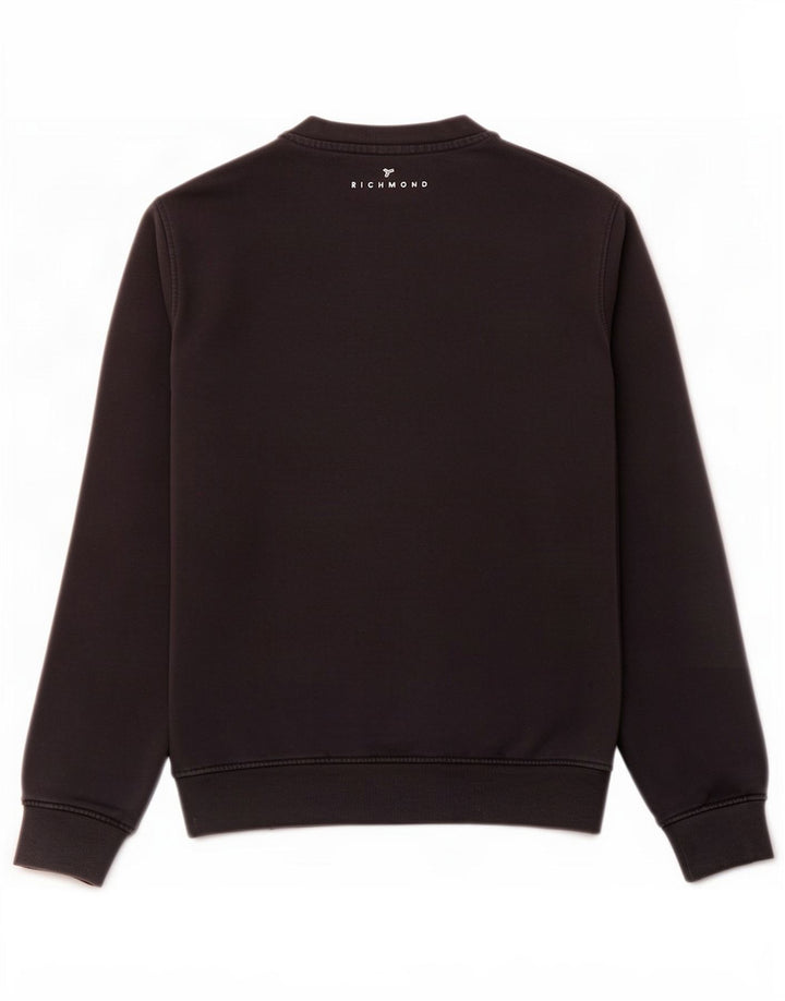 Richmond Herre Grafisk Sweatshirt Jumper Medium Sort Bomuld