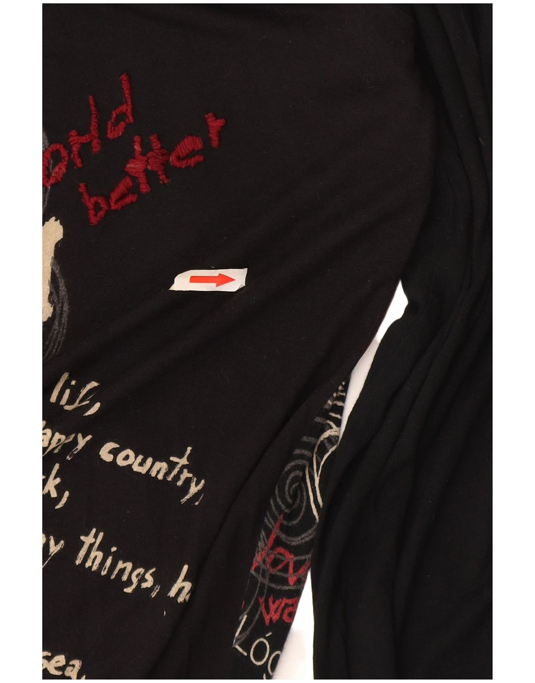 Desigual Dame Grafisk Tunika Top Lille Sort Butterfly