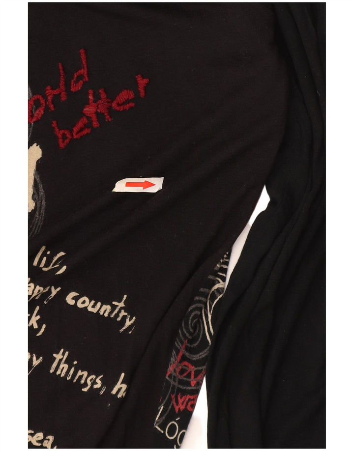 Desigual Dame Grafisk Tunika Top Lille Sort Butterfly