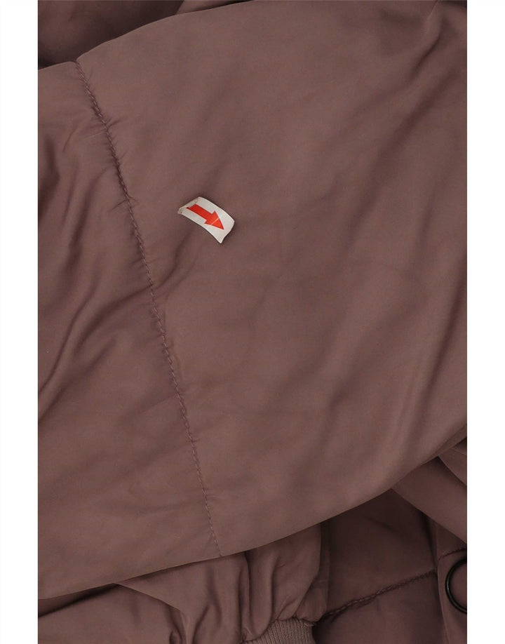 Zara Dame Hætte Oversized Polstret Jakke UK 6 XS Lilla Polyester