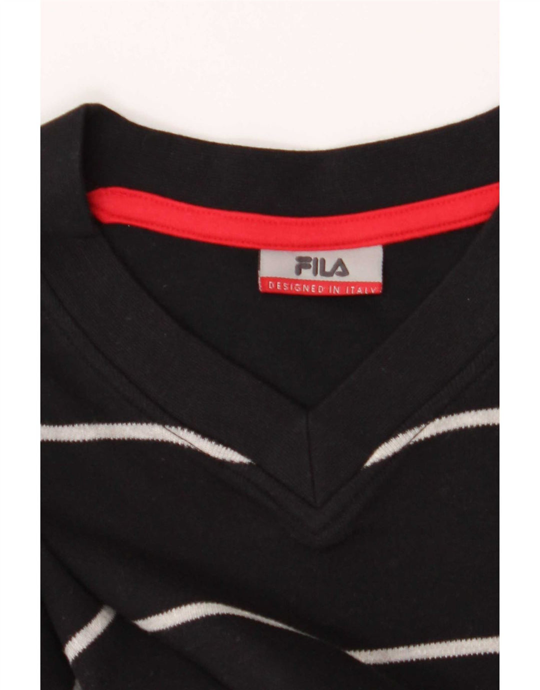 Fila Herre Regular Top Langærmet Medium Sort Stribet Bomuld