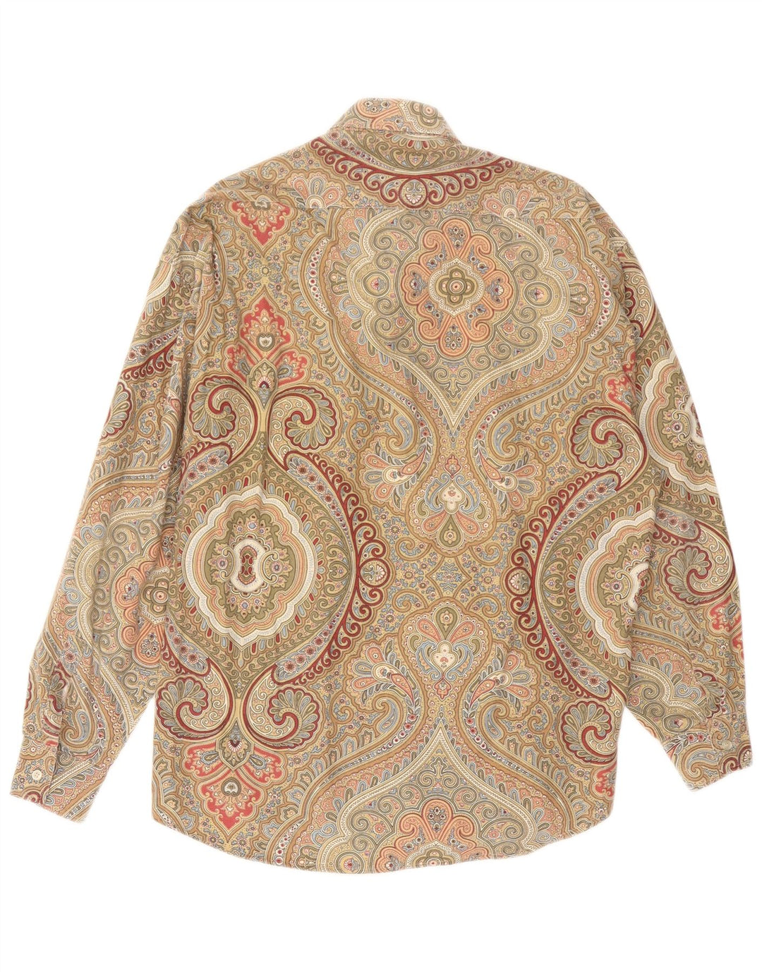 Kantaros Herreskjorte Medium Khaki Paisley Bomuld