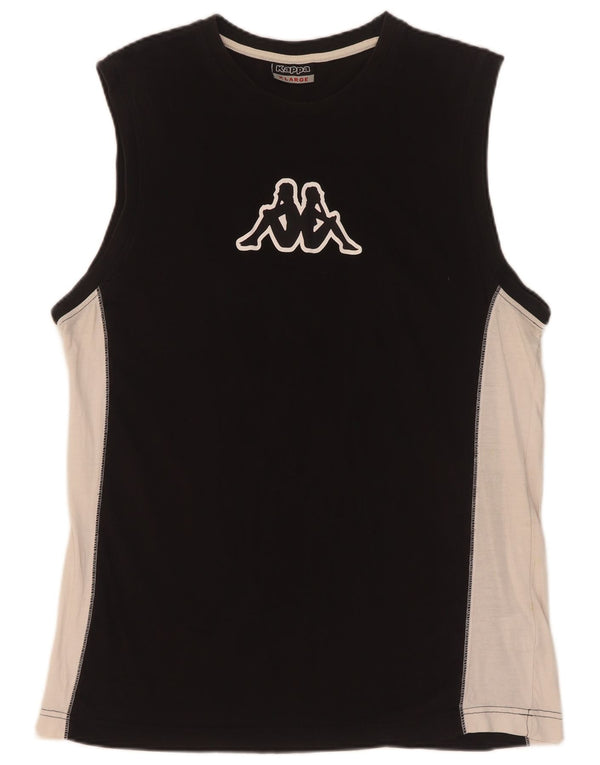 Kappa Herre Grafisk Vest Top XL Sort Colourblock Bomuld