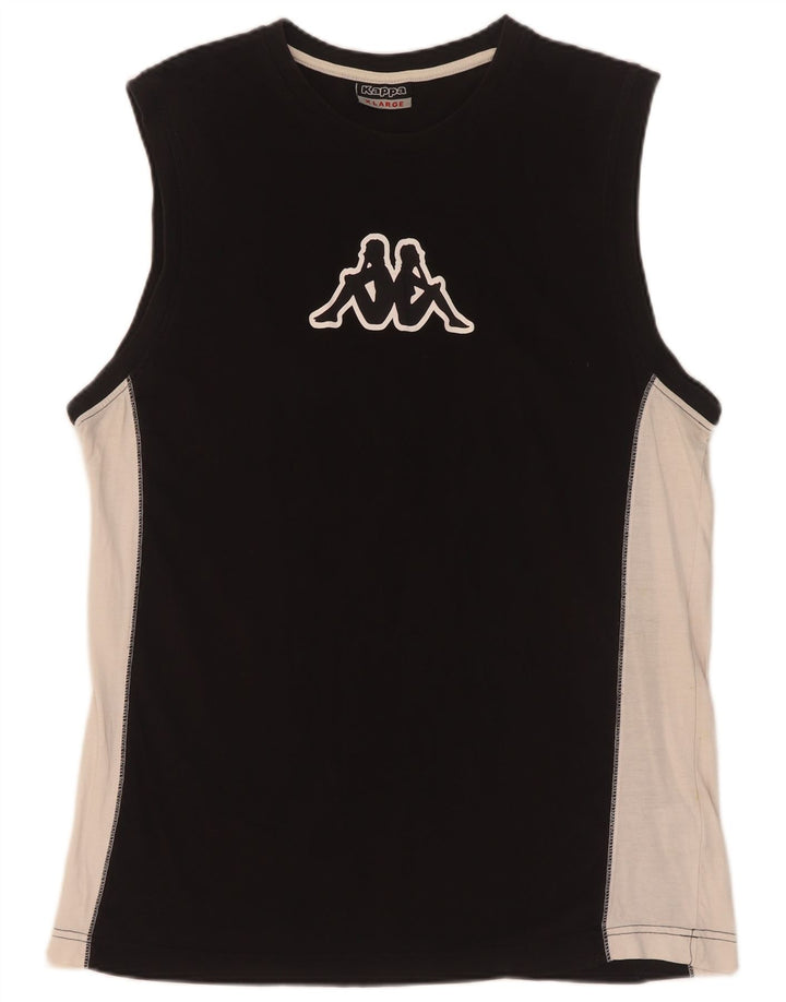 Kappa Herre Grafisk Vest Top XL Sort Colourblock Bomuld