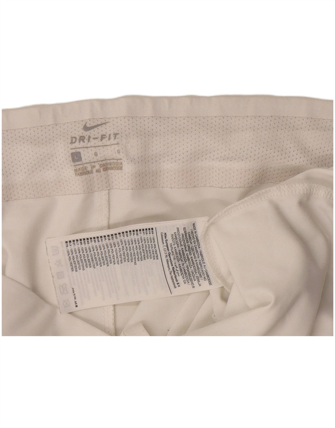 Nike Dame Dri Fit sportsshorts UK 16 Large White Polyester
