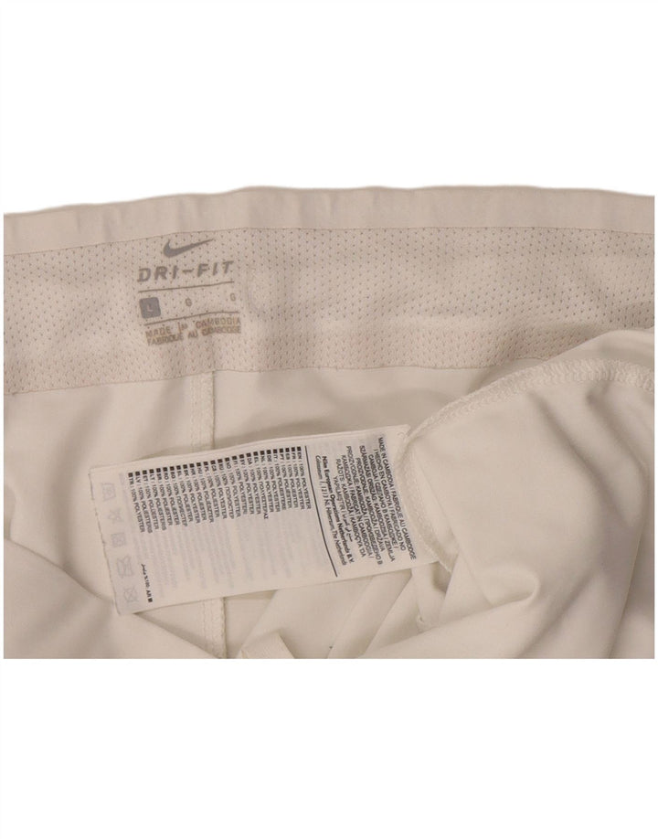 Nike Dame Dri Fit sportsshorts UK 16 Large White Polyester