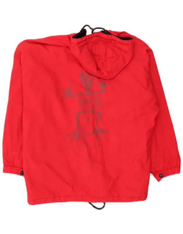 XS Exes Herre Hooded Windbreaker Jacket UK 44 2XL Rød