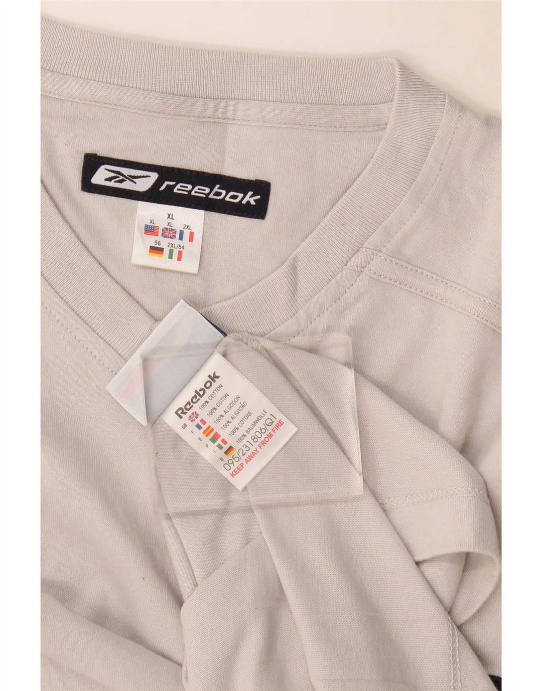 Reebok Herre T-Shirt Top XL Grå Bomuld