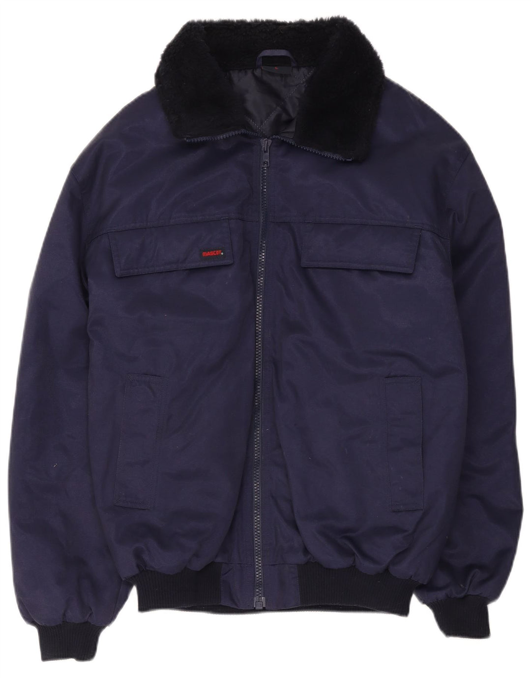 Mascot Herre Bomber Jacket UK 40 Large Navy Blue Colourblock Cotton