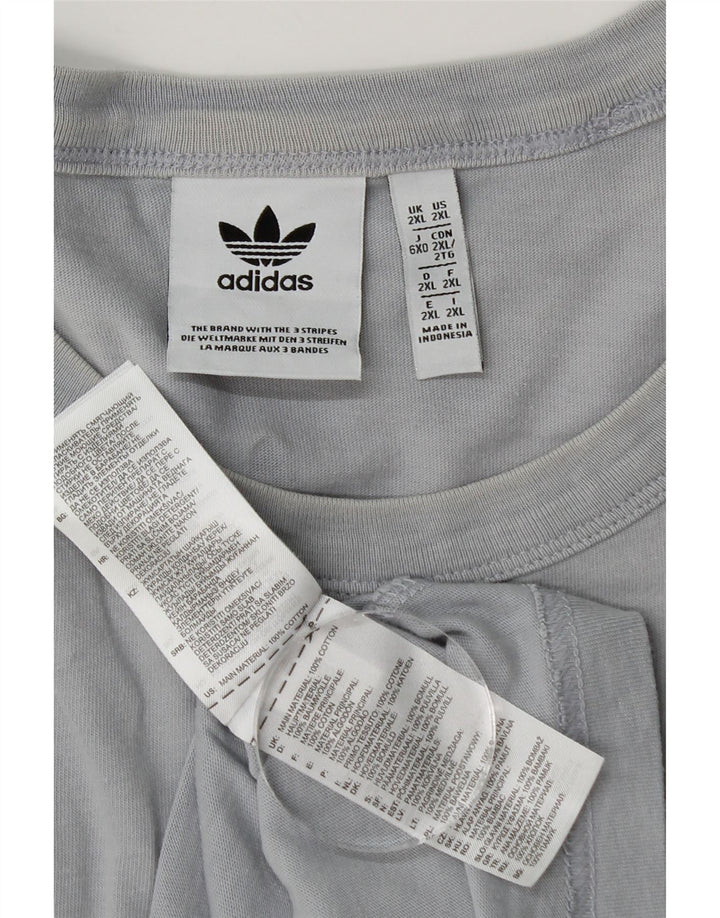 Adidas Herre grafisk T-shirt Top 2XL Blå Bomuld