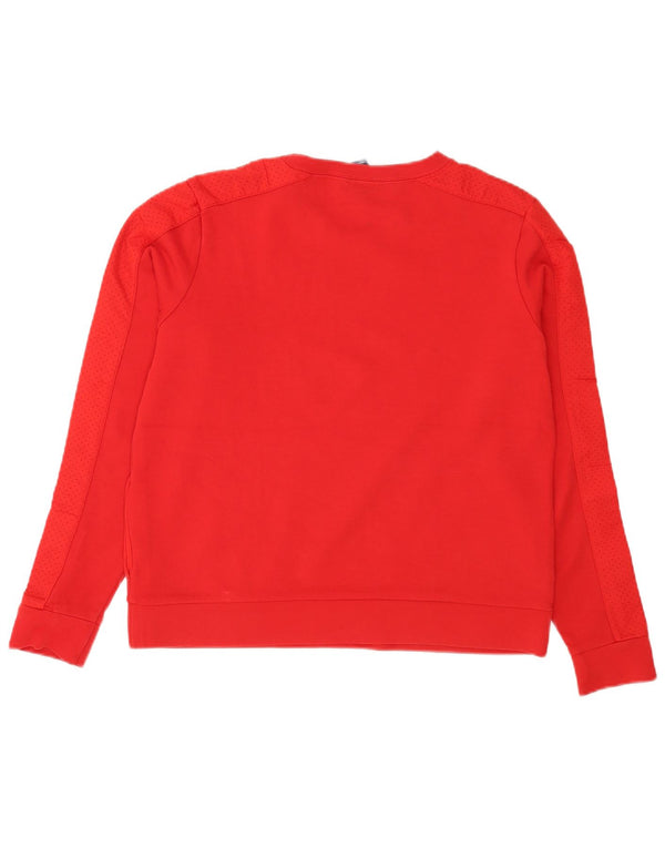 Nike Womens Regular Fit Sweatshirt Jumper UK 14 Large Red Cotton Sports