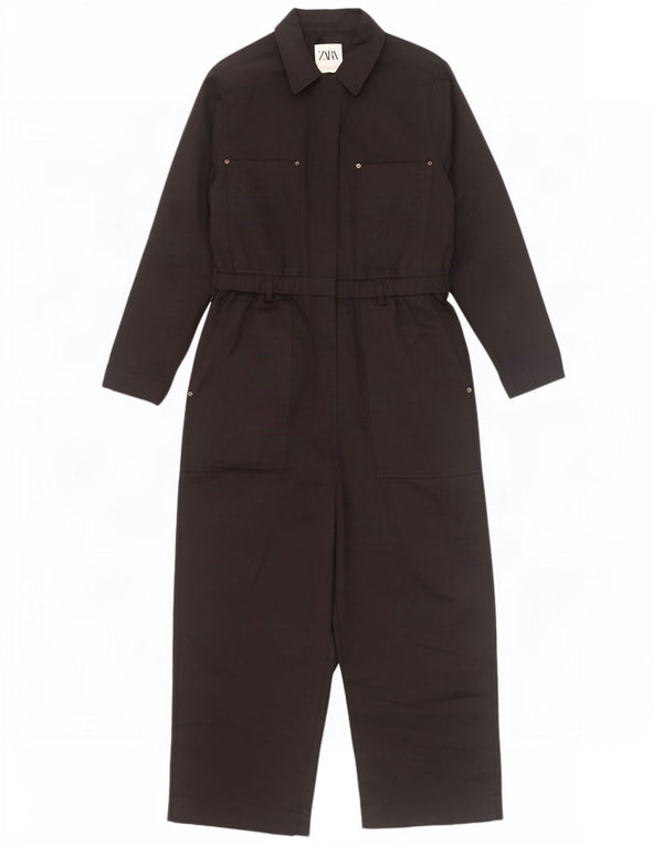 Zara Dame Langærmet Jumpsuit UK 16 Large Black