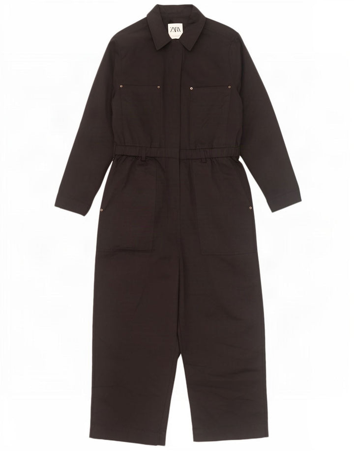 Zara Dame Langærmet Jumpsuit UK 16 Large Black