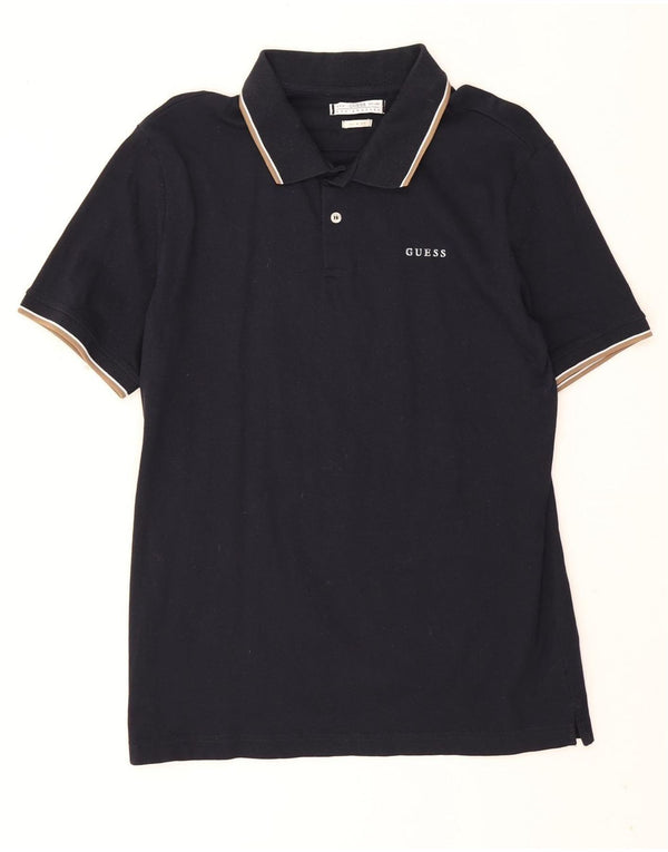 Guess Herre Slim Fit Polo Shirt UK 46 XL Navy Blue Bomuld