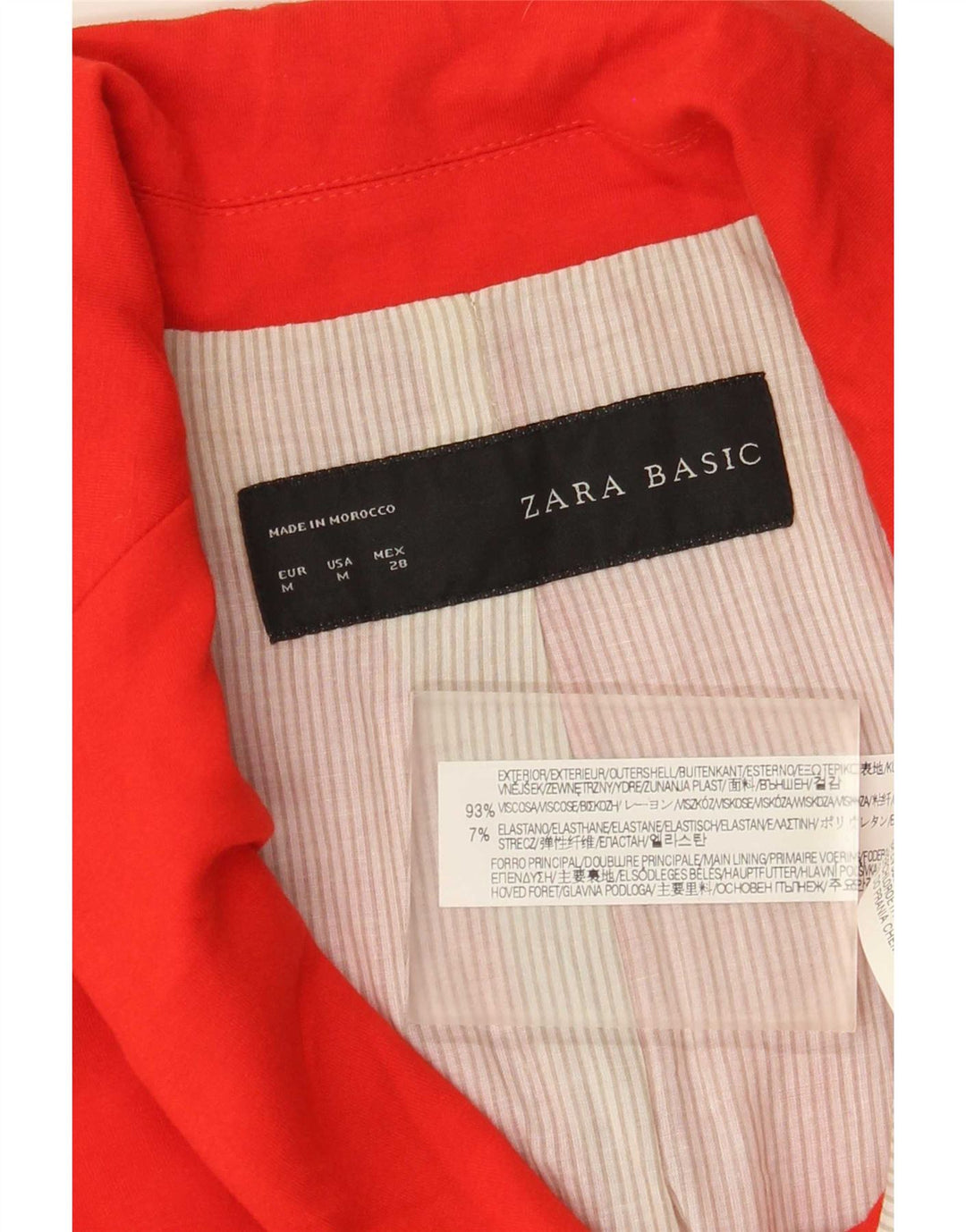 Zara Dame 1 Knap Blazer Jakke UK 12 Medium Rød Viscose