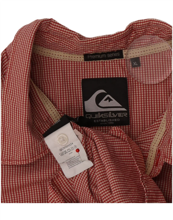 Quiksilver Herreskjorte XL Rød Gingham Bomuld