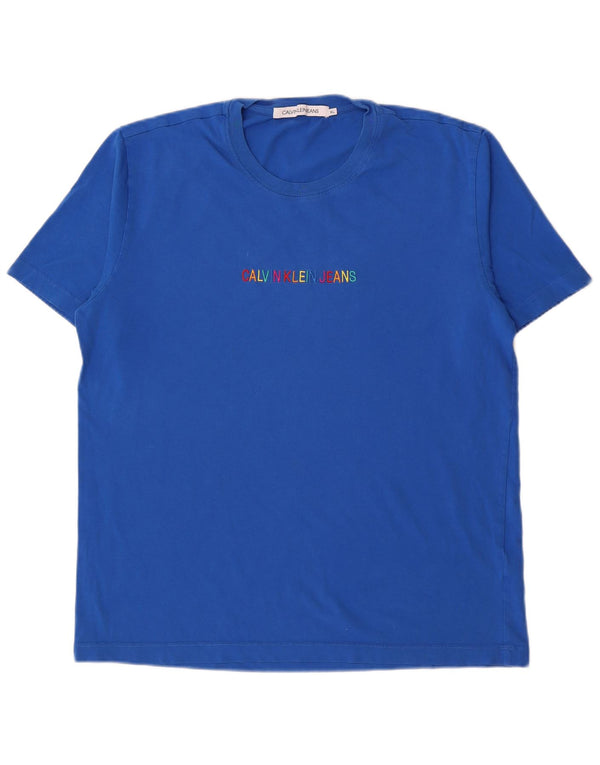 Calvin Klein Jeans Herre Grafisk T-Shirt Top XL Blå