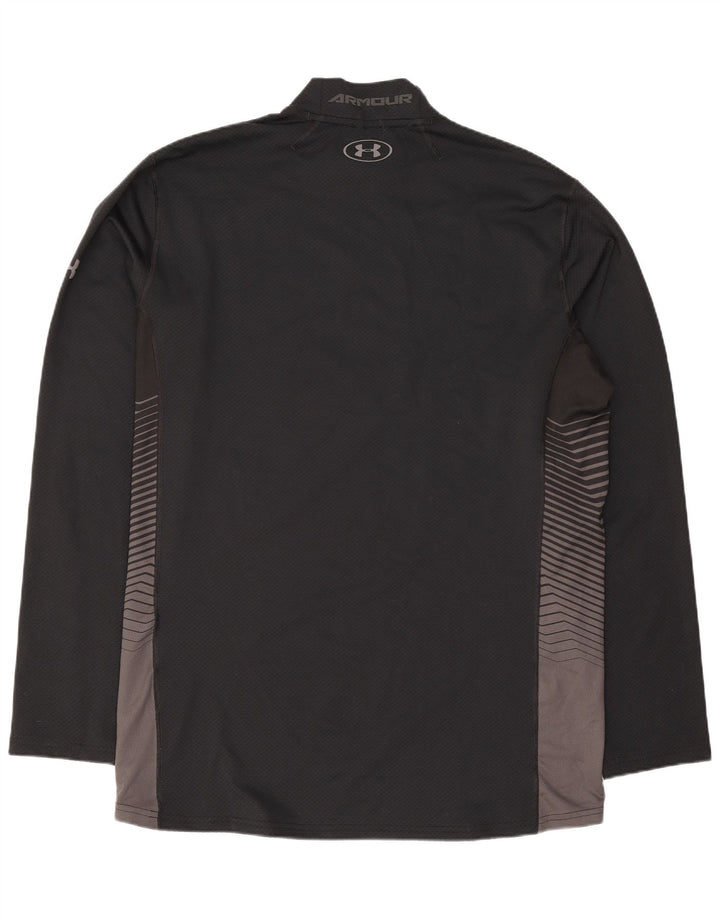 Under Armour Herre Cold Gear Top Langærmet XL Sort Colourblock Polyester
