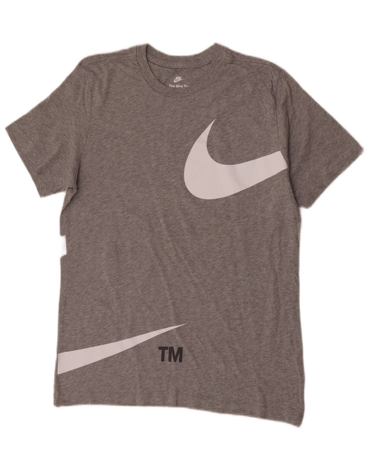 Nike grafisk T-shirt top mellem grå bomuld til mænd