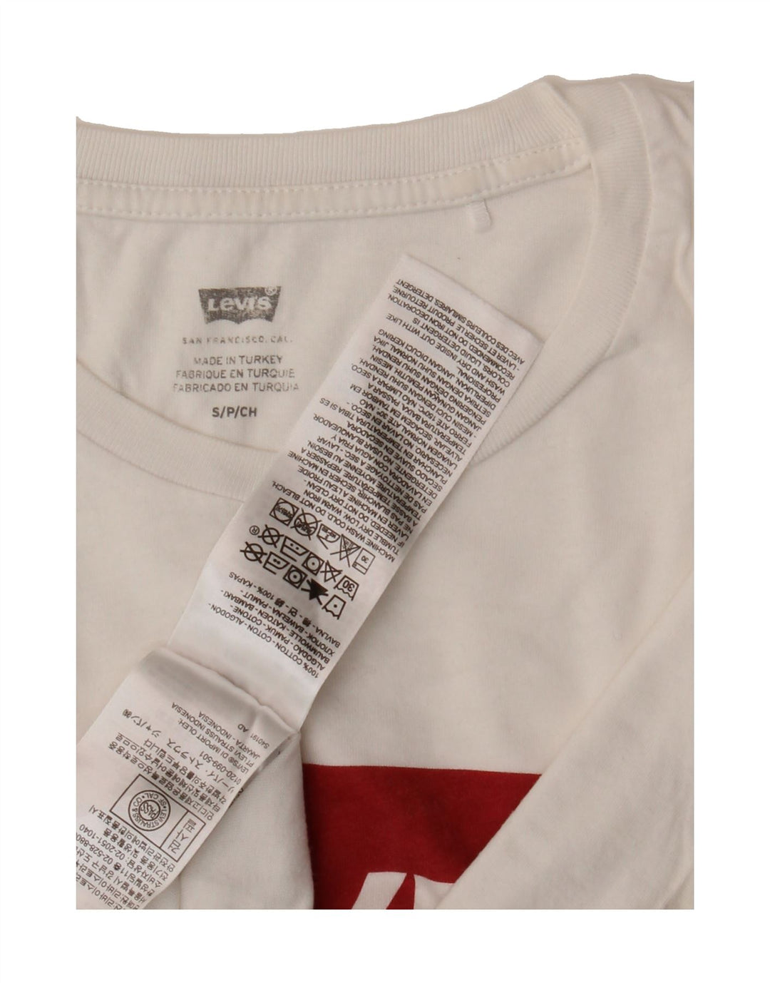 LEVI'S Womens Graphic T-Shirt Top UK 10 Small White Cotton Vintage Levi's and Second-Hand Levi's from Messina Hembry 