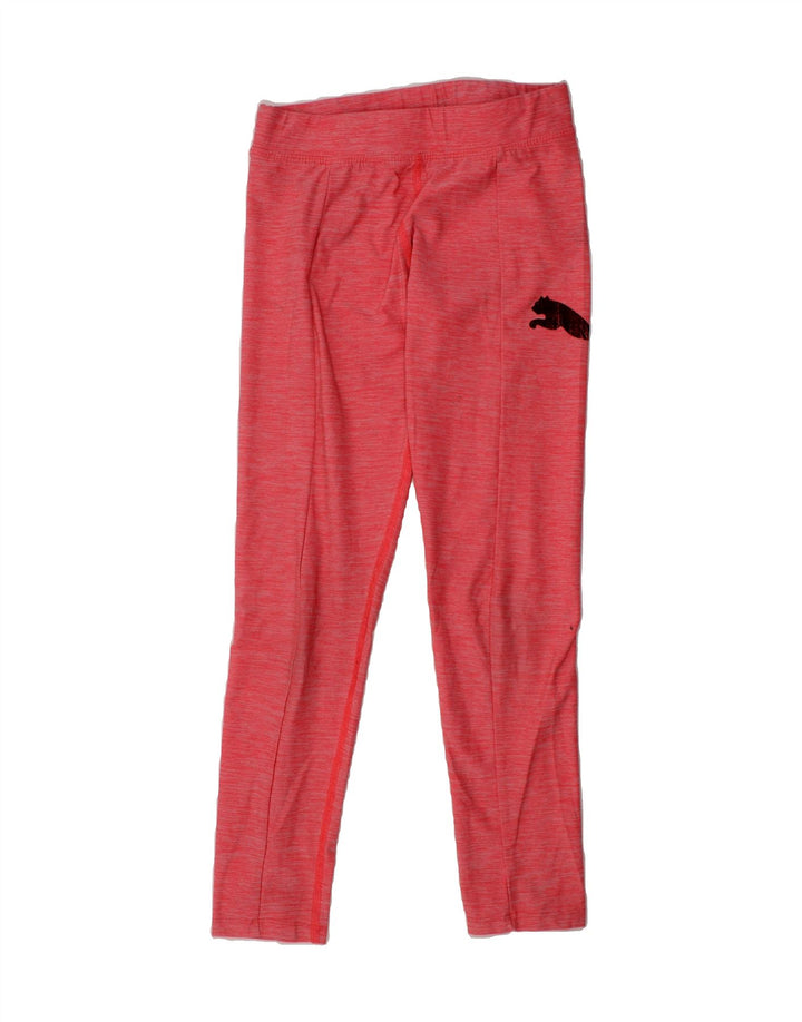 PUMA Girls Graphic Leggings 8-9 Years Medium  Pink Flecked Polyester Vintage Puma and Second-Hand Puma from Messina Hembry 